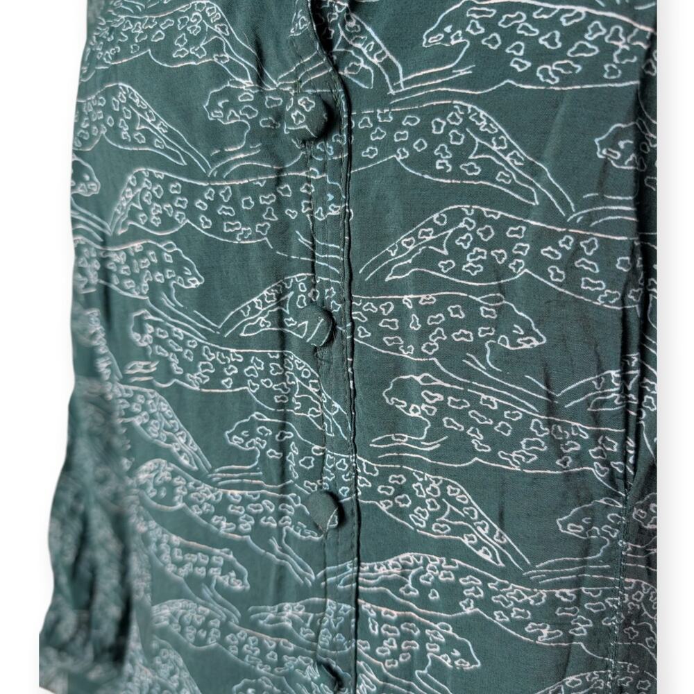 Anthropologie Teal Green Printed Mini Dress - Picture 6 of 10